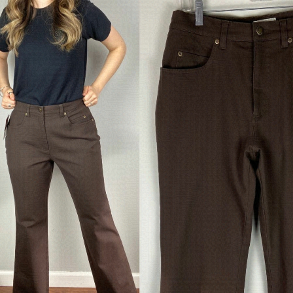 Nwt High waisted tan brown trousers pants jeans. French dress Peggy cut 12P